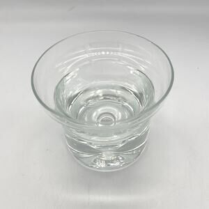 Krosno Clear Glass Poland 2 Bubble Base Candle Holder